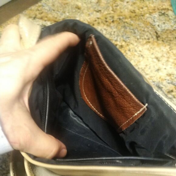 HANDMADE VINTAGE BEIGE LEATHER & ALLIGATOR W REAL TURQUOISE BAG PURSE - Picture 11 of 12